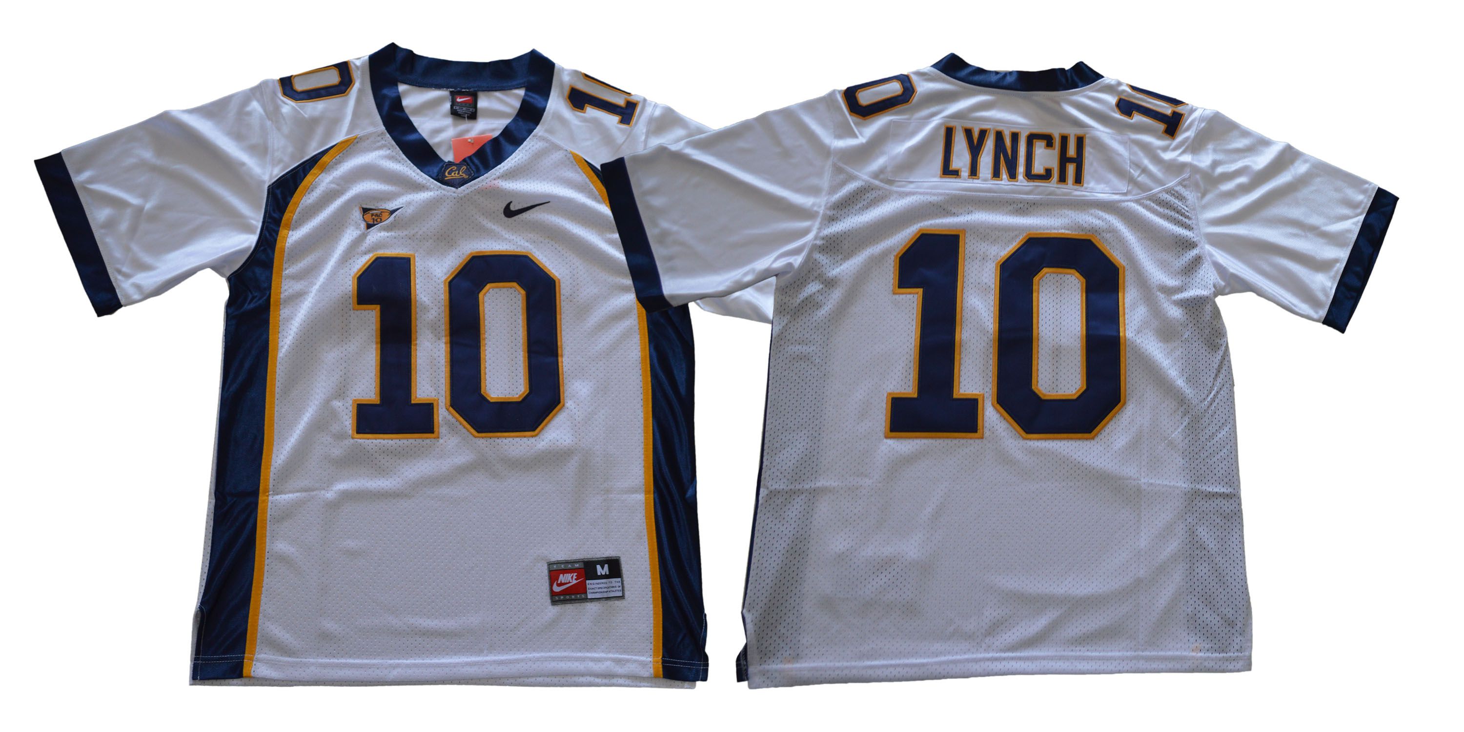 Men California Golden Bears #10 Lynch White Nike NCAA Jerseys